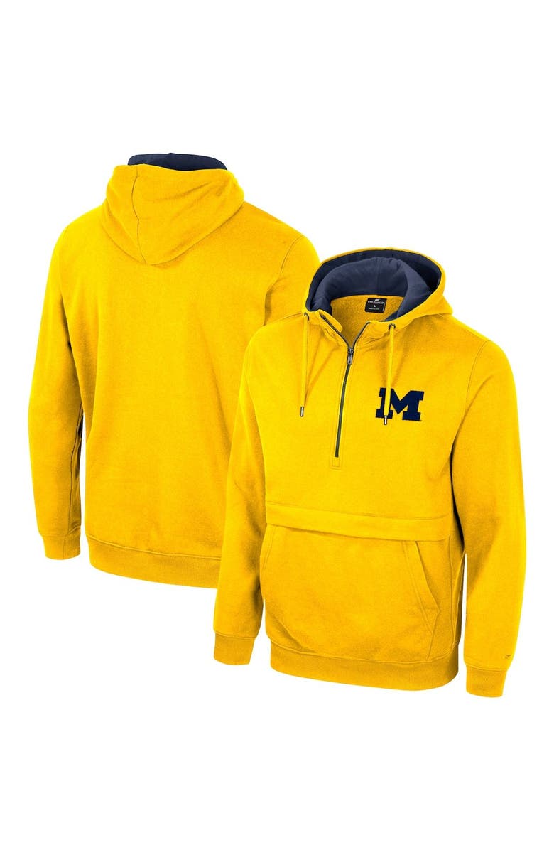 COLOSSEUM Men's Colosseum Maize Michigan Wolverines Half-Zip Hoodie, Main, color,