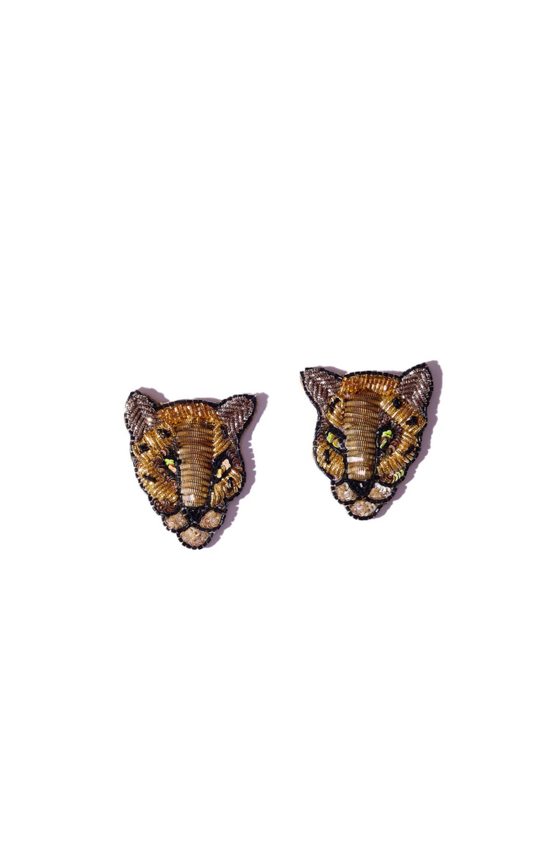 Simitri Cheetah Earrings, Main, color, Gold