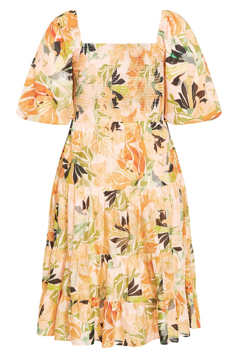 Ariella Puff Sleeve Dress, Alternate, color, MIAMI