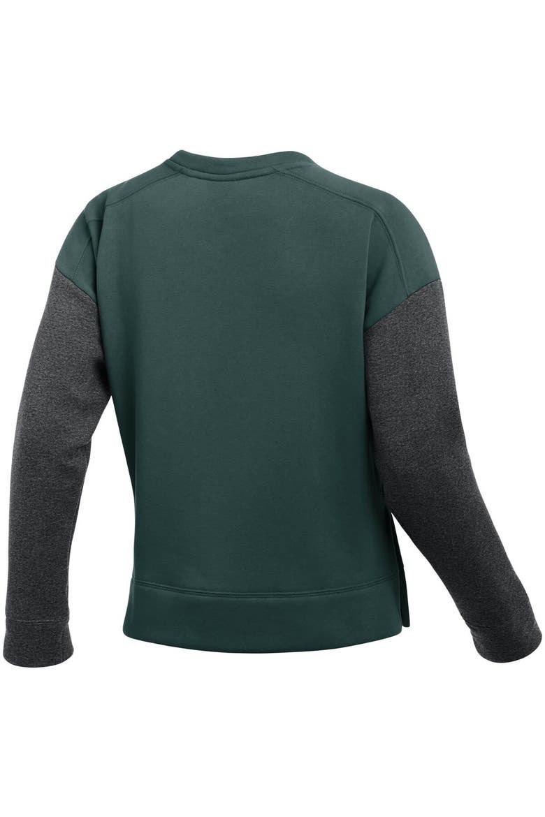 Women's Nike Green/Charcoal Michigan State Spartans Campus Dolman Pullover Sweatshirt, Alternate, color, Green