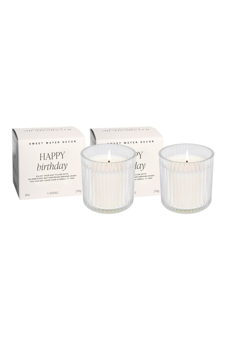 Happy Birthday Boxed Candle Set, Main, color, WHITE
