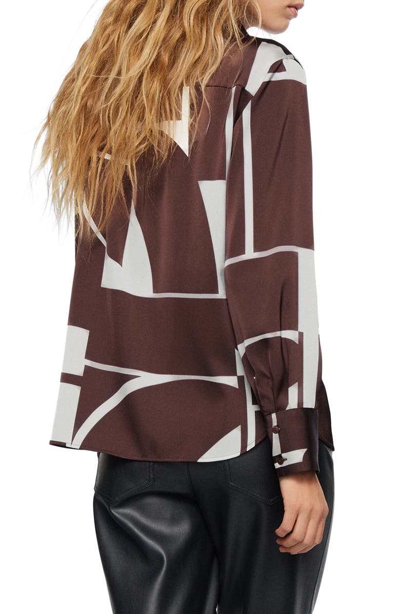 MANGO Print Satin Shirt, Alternate, color, 
