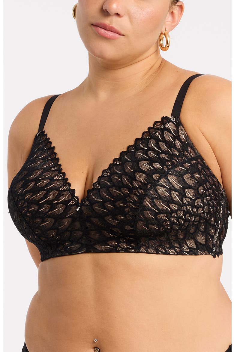Lacey Wire Free Bra, Alternate, color, BLACK