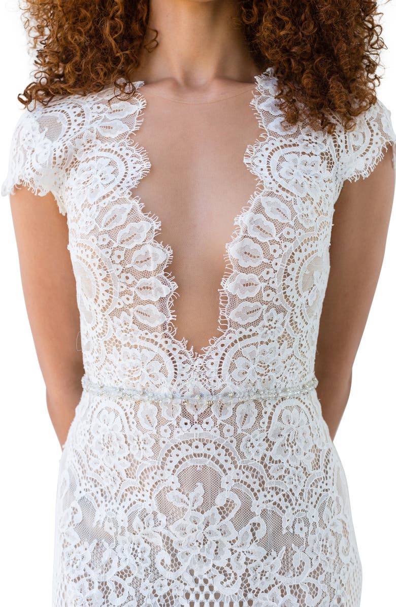 Brides & Hairpins Ruth Crystal Sash, Alternate, color, Silver