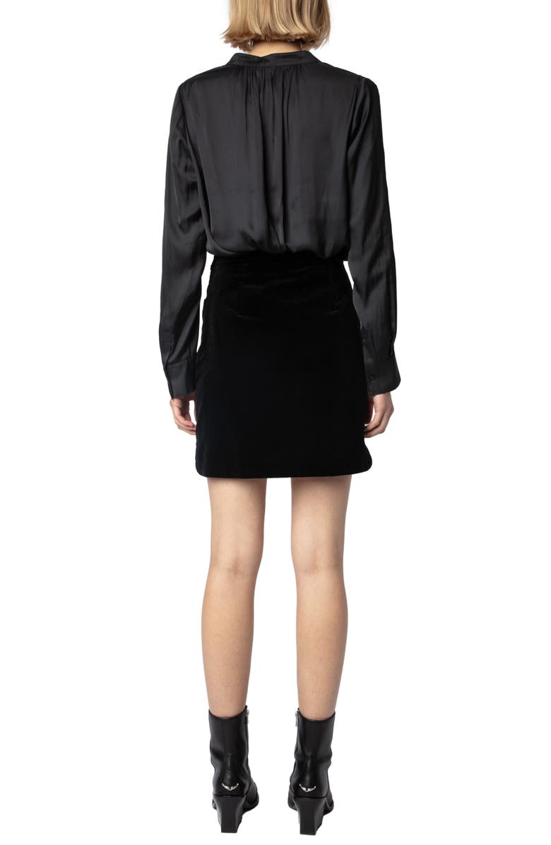 Zadig & Voltaire Junette Velvet Miniskirt, Alternate, color, 