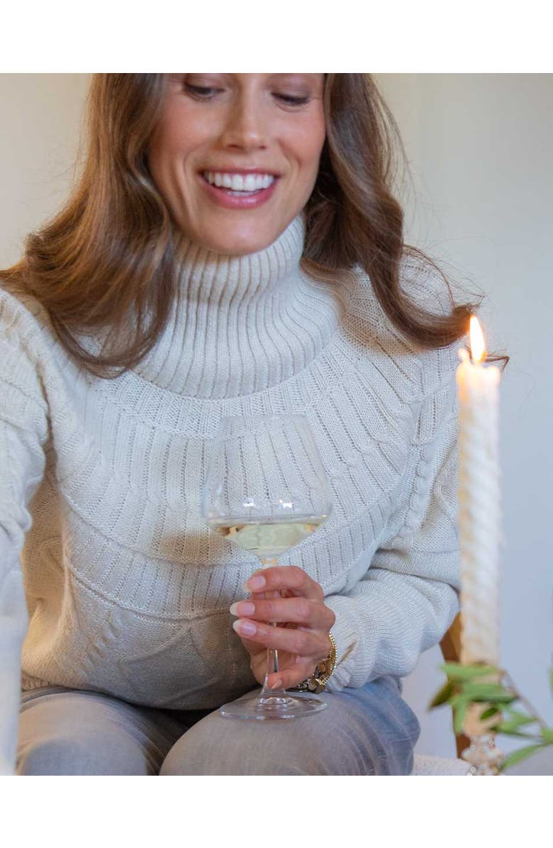 Carve Designs Neve Cable Turtleneck, Alternate, color, Birch