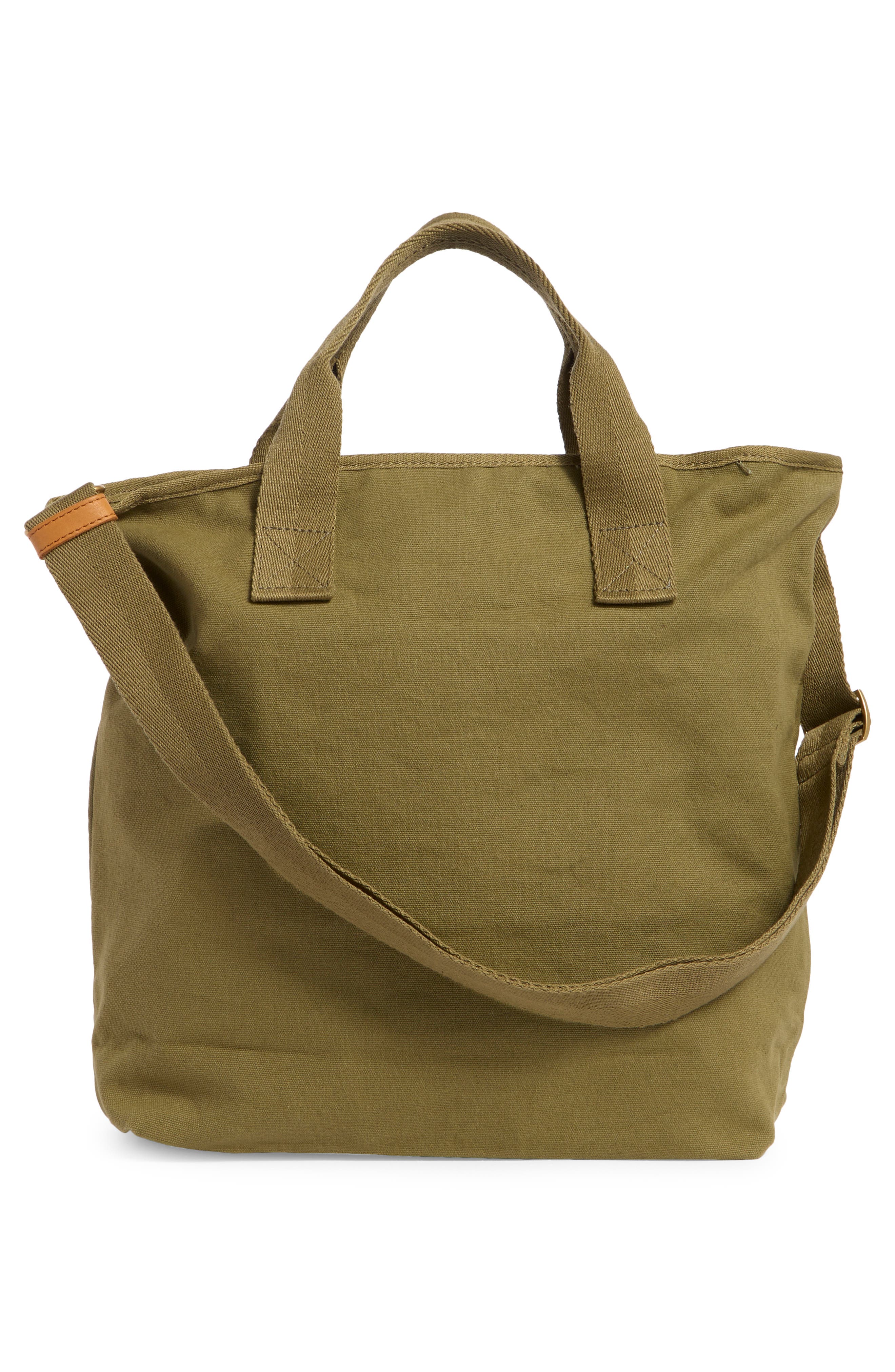 New Amsterdam Leatherworks Ayla Canvas Tote Bag, Alternate, color, Olive