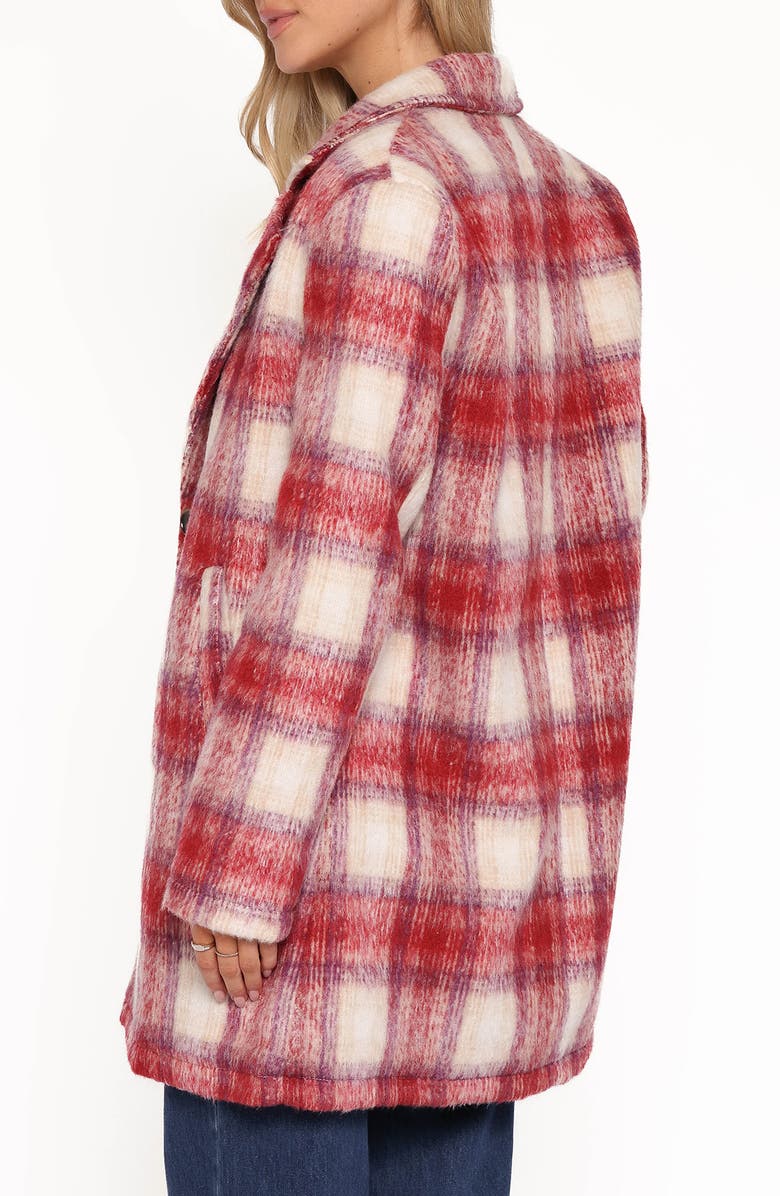 Petal & Pup Travistine Longline Plaid Coat, Alternate, color, Pink