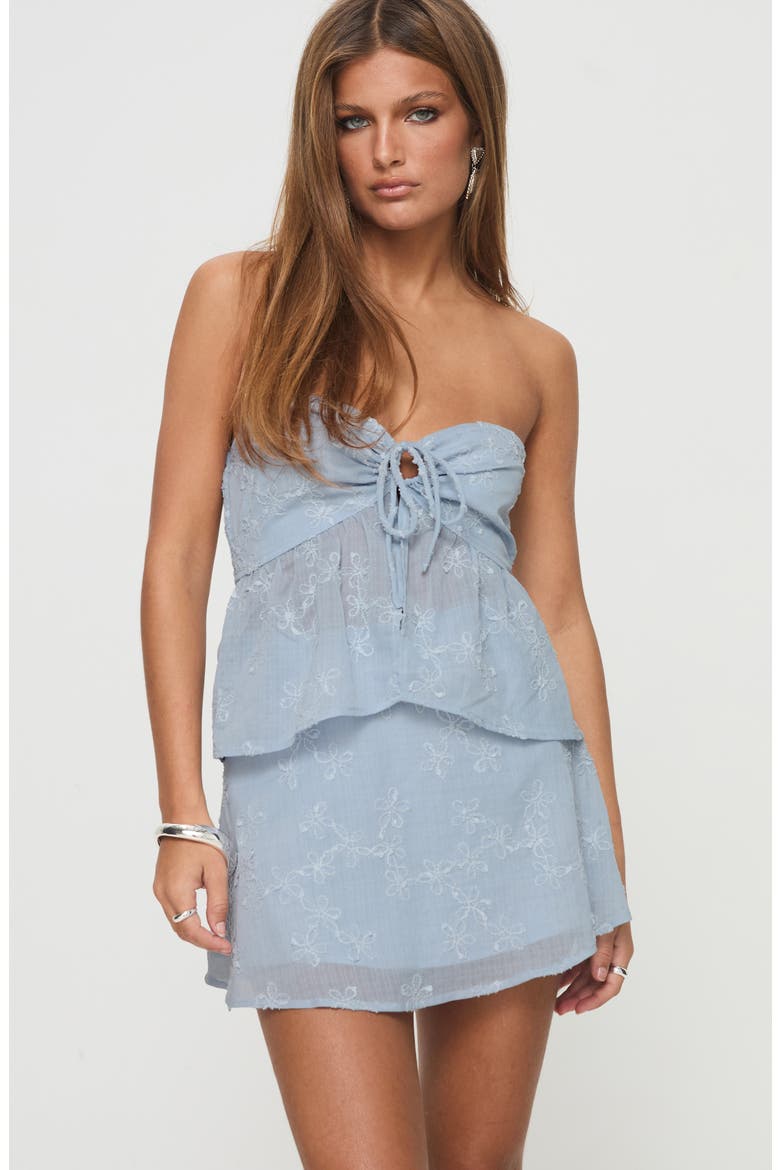 All My Friends Floral Embroidered Miniskirt, Alternate, color, BLUE