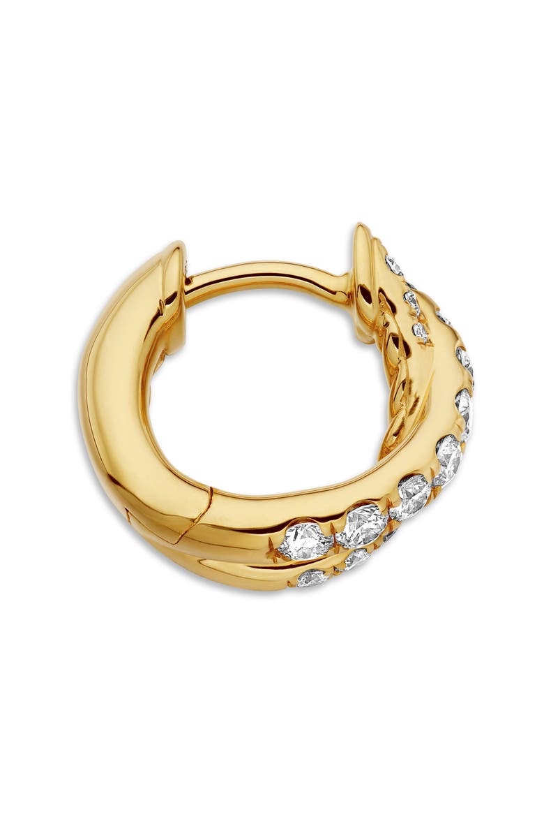 Pavé Crossover Hoop Earrings in 18K Gold with Diamonds, 12mm, Alternate, color, 18K YELLOW GOLD
