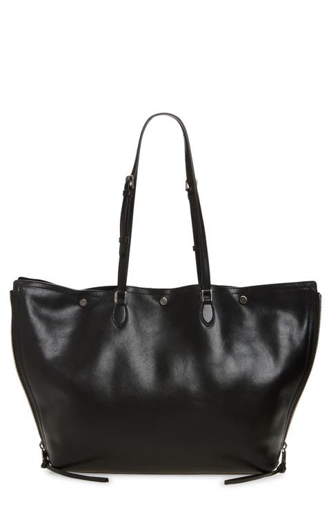 Atene Side Zip Leather Shopper