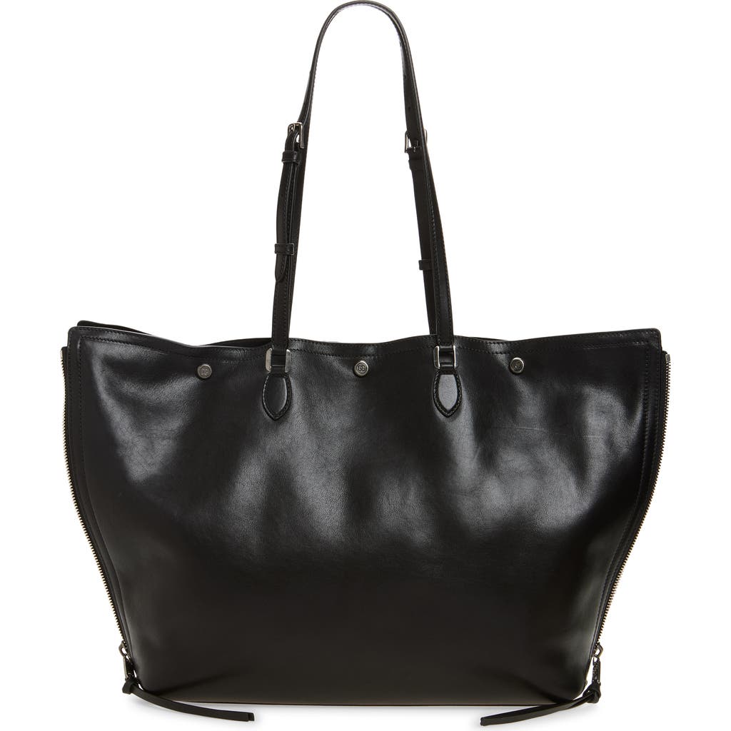 Dolce & Gabbana Dolce&gabbana Atene Side Zip Leather Shopper In Black