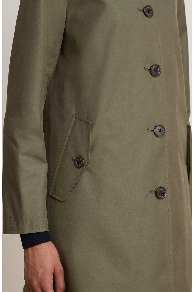 Balmacaan Hooded Raincoat, Alternate, color, OLIVE FERN