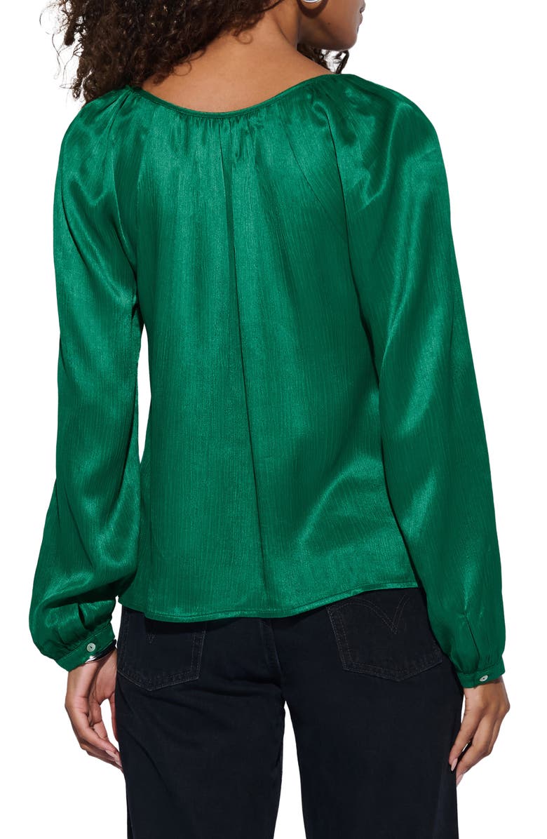 Nation LTD Ellie Tie Neck Satin Top, Alternate, color, Forest