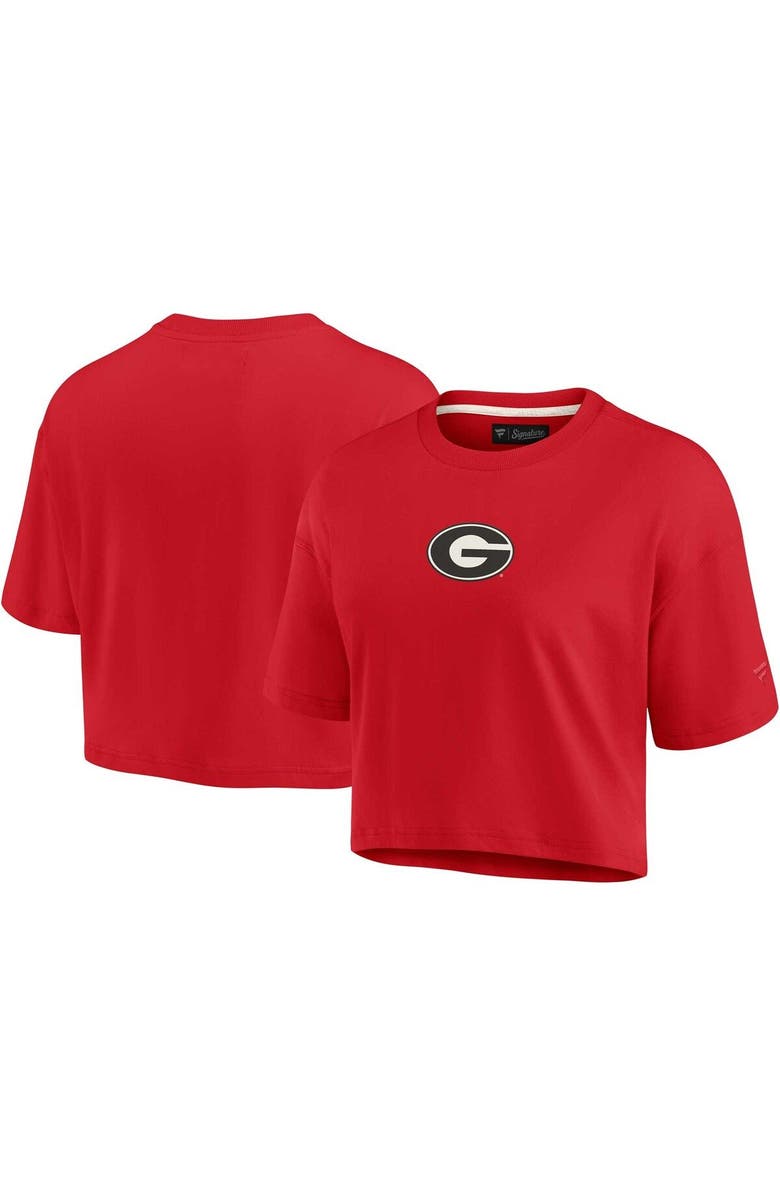 Fanatics Signature Women's Fanatics Signature Red Georgia Bulldogs Elements Super Soft Boxy Cropped T-Shirt, Main, color, 