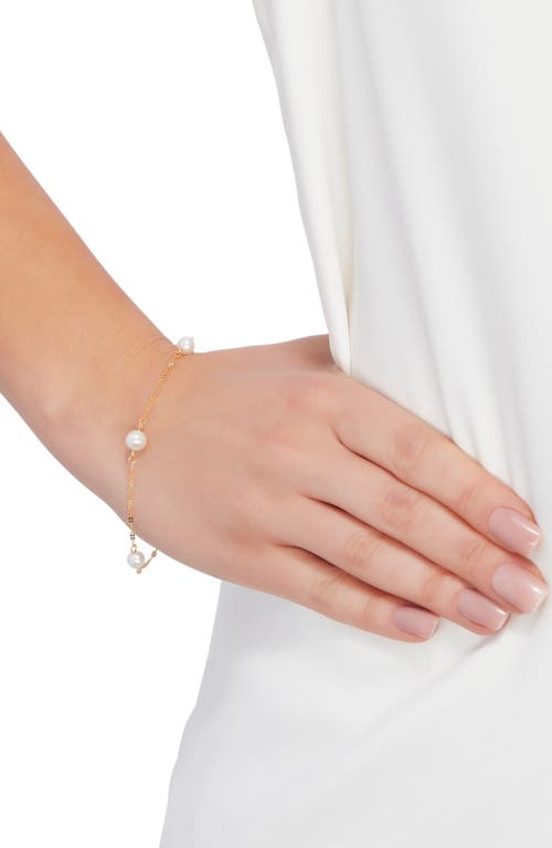 Frankie & Zoe 5-7mm Cultured Freshwater Pearl Station Bracelet In Gold