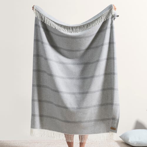 Lands Downunder Montauk Stripe Herringbone Throw In Gray
