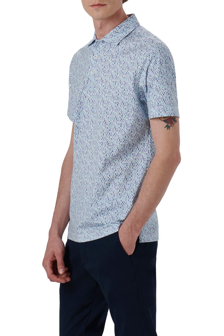 Victor OoohCotton® Tile Print Polo, Alternate, color, PEACOCK