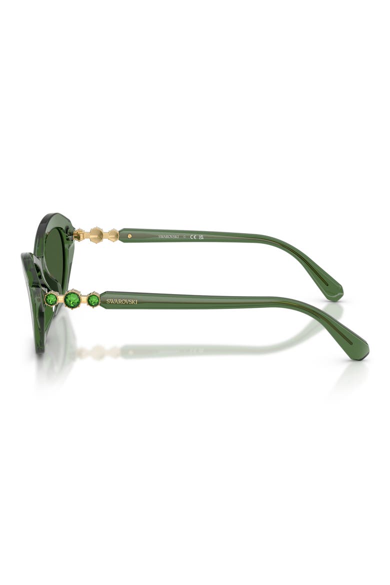 54mm Cat Eye Sunglasses, Alternate, color, TRANSPARENT GREEN / DARK GREEN