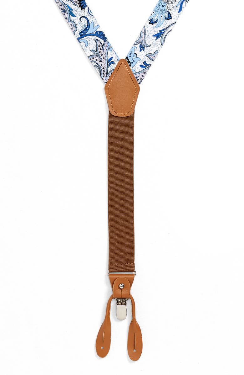 NORDSTROM MEN'S SHOP Paisley Cotton Suspenders, Main, color, 