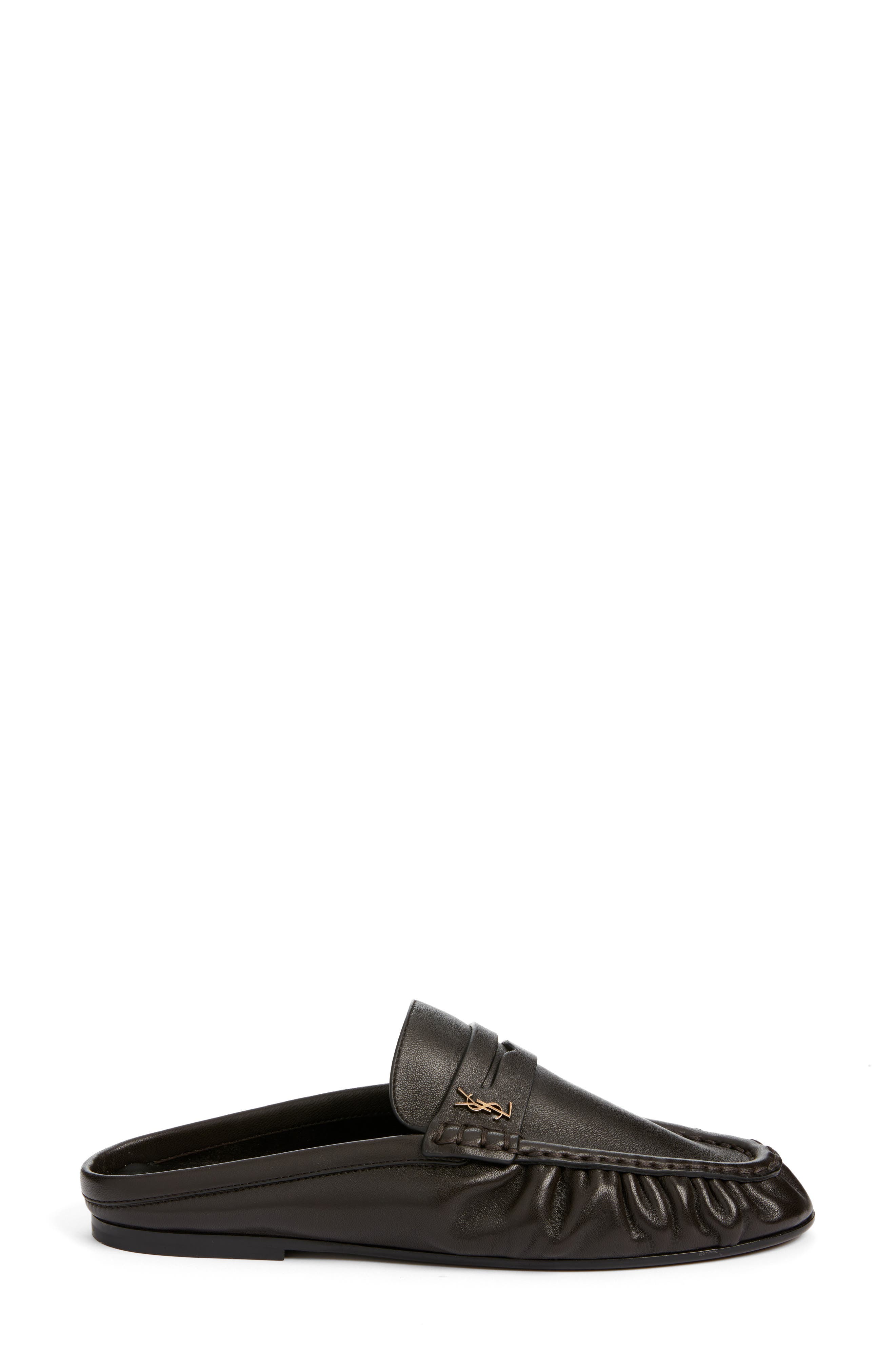 Saint Laurent Loafer Mule, Alternate, color, Eagle Brown
