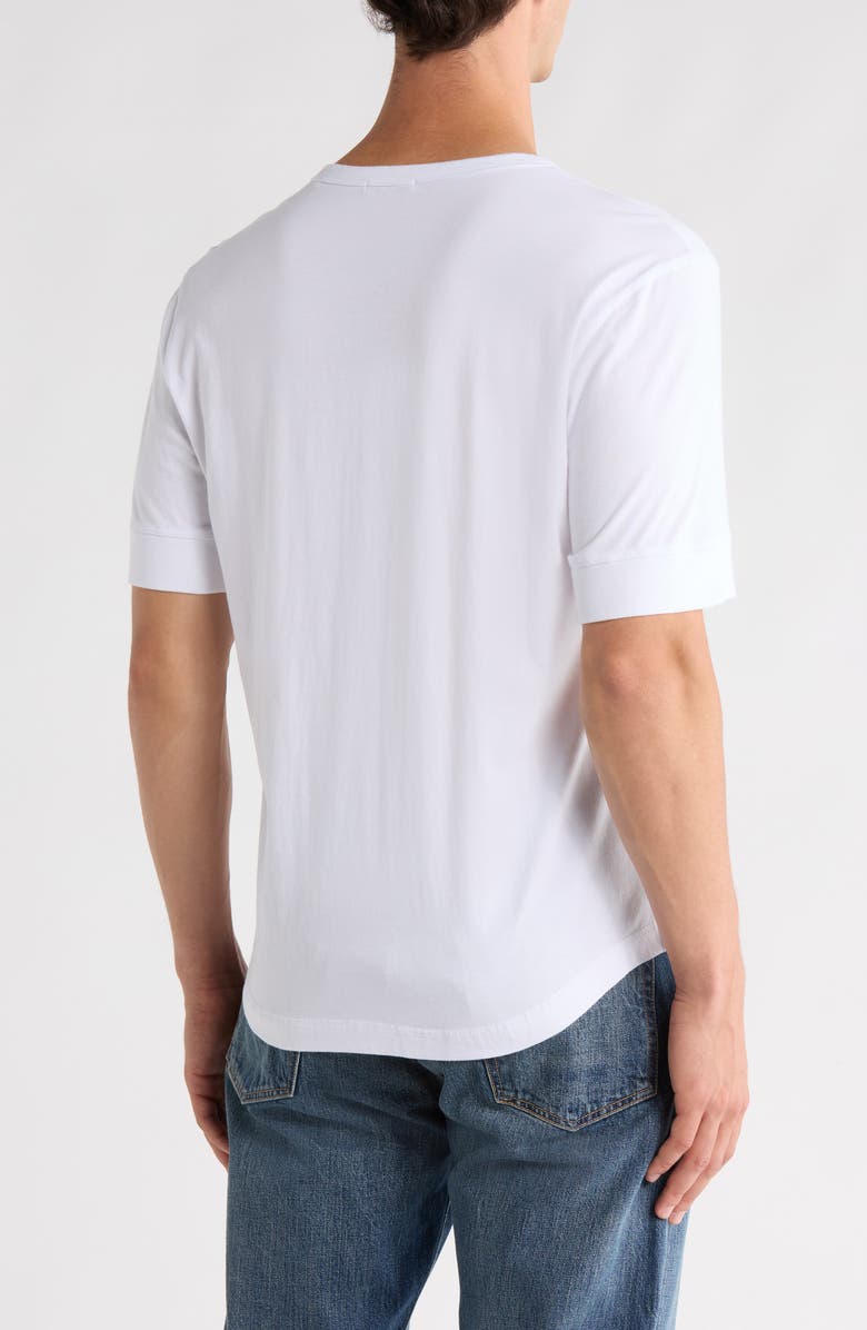 BUCK MASON Short Sleeve Curve Hem Pima Cotton Henley, Alternate, color, White