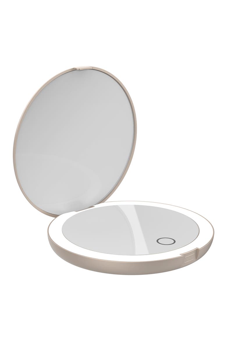COMPACT Mirror | 7X Magnified Rechargeable LED Makeup Mirror, Main, color, Soft Stone