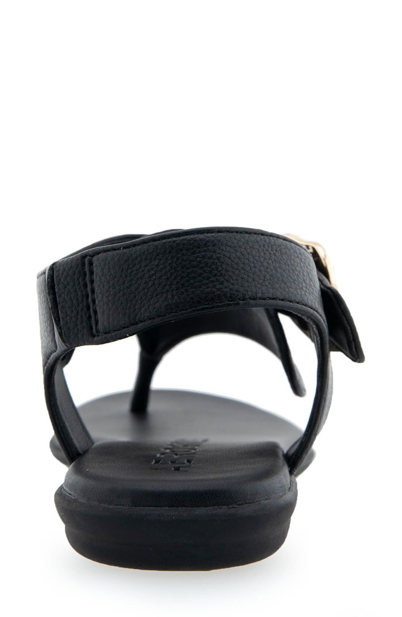 Isa Buckle Sandal, Alternate, color, BLACK GRAINY PU