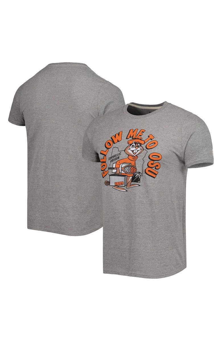 HOMEFIELD Men's Homefield Heathered Charcoal Oregon State Beavers Vintage T-Shirt, Main, color, 