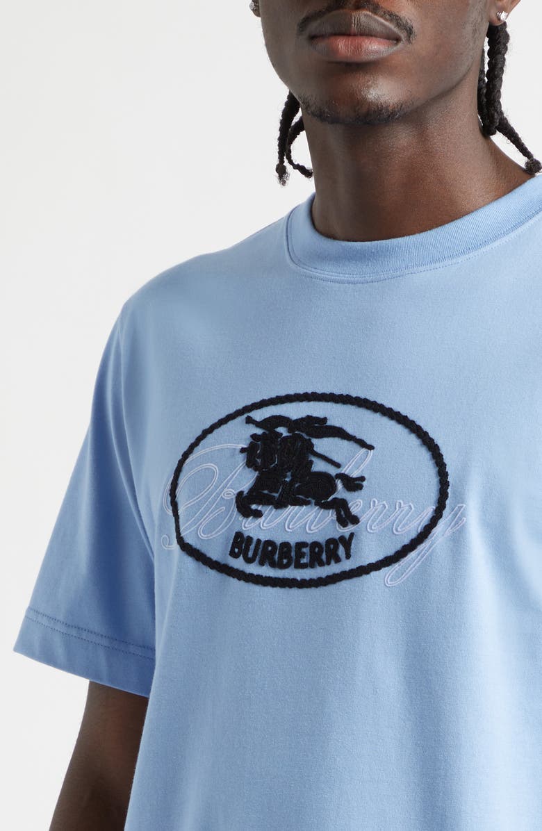 Burberry Ryan Embroidered EKD Script Graphic T-Shirt, Alternate, color, Cornflower Blue