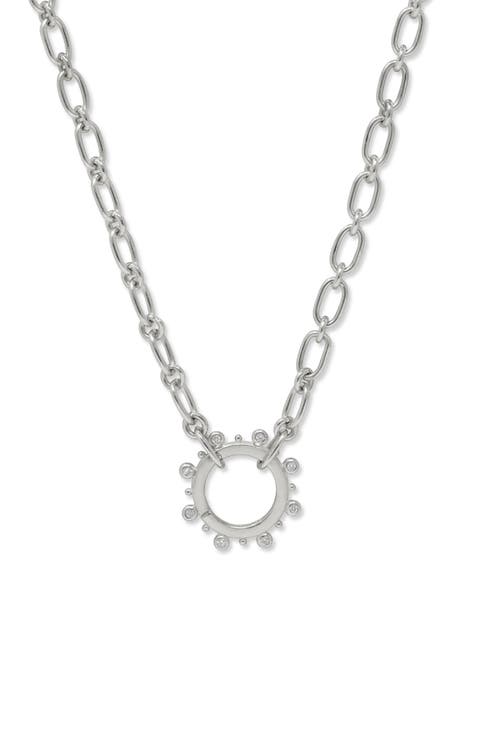 Dew Drop Marine Pavé Story Catcher Necklace