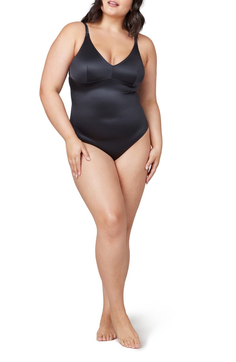 SPANX<sup>®</sup> Shaping Satin Thong Bodysuit, Alternate, color,