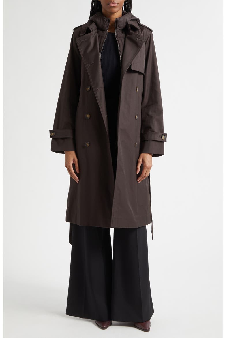 Azura Hooded Double Breasted Trench Coat (Women) | Nordstrom