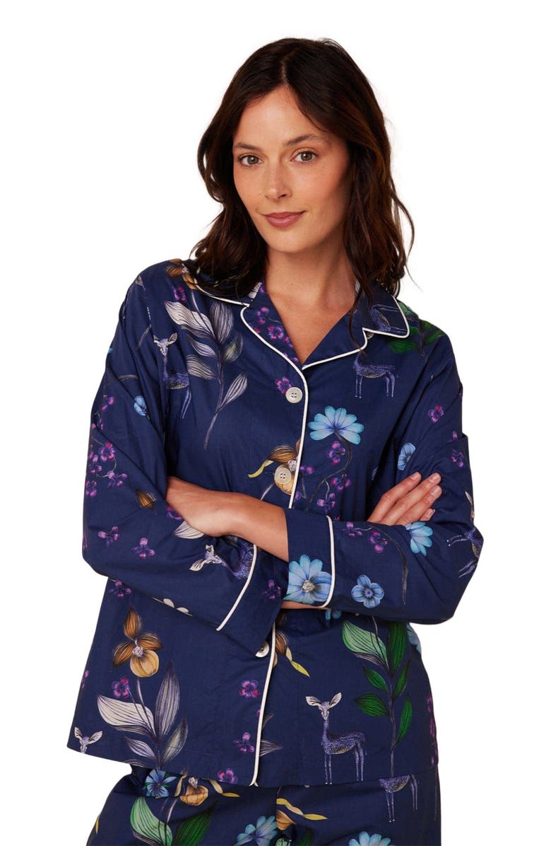 The Cat
s Pajamas Luxe Pima Pajama Set Conversational, Alternate, color, Deerly