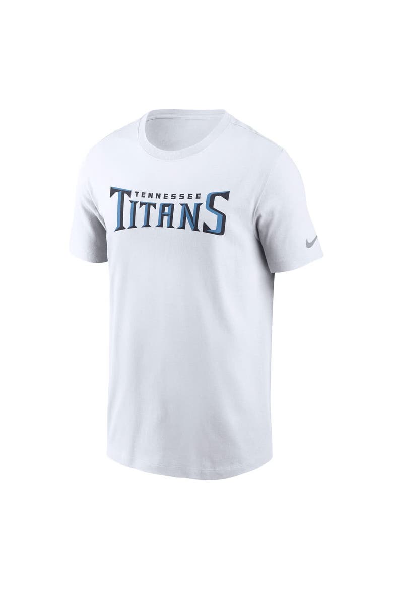 Men's Nike White Tennessee Titans Primetime Wordmark Essential T-Shirt, Alternate, color, White