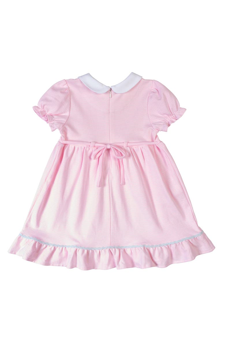 Florence Eiseman Stripe Knit Dress With Flowers, Hen & Chicks, Alternate, color, Pink/White