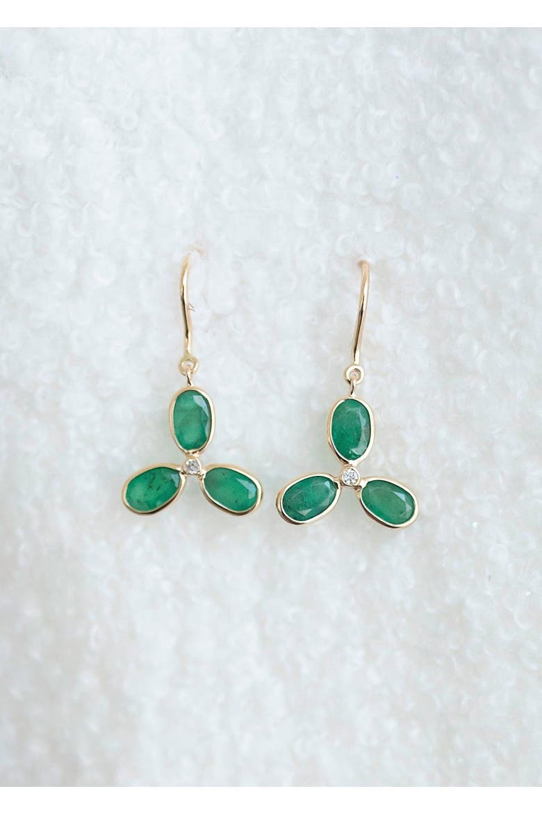 Enchanted Forest Earrings, Alternate, color, Emerald