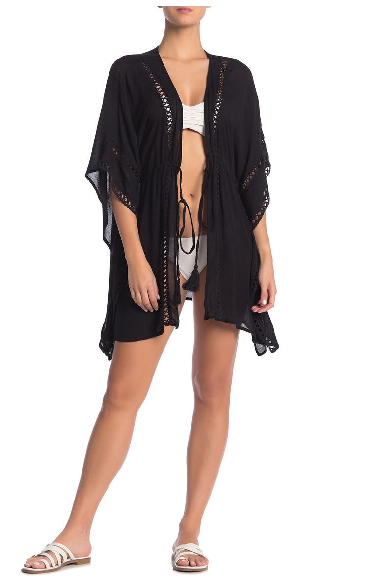 BOHO ME Solid Lace Trim Cover-Up, Main, color,
