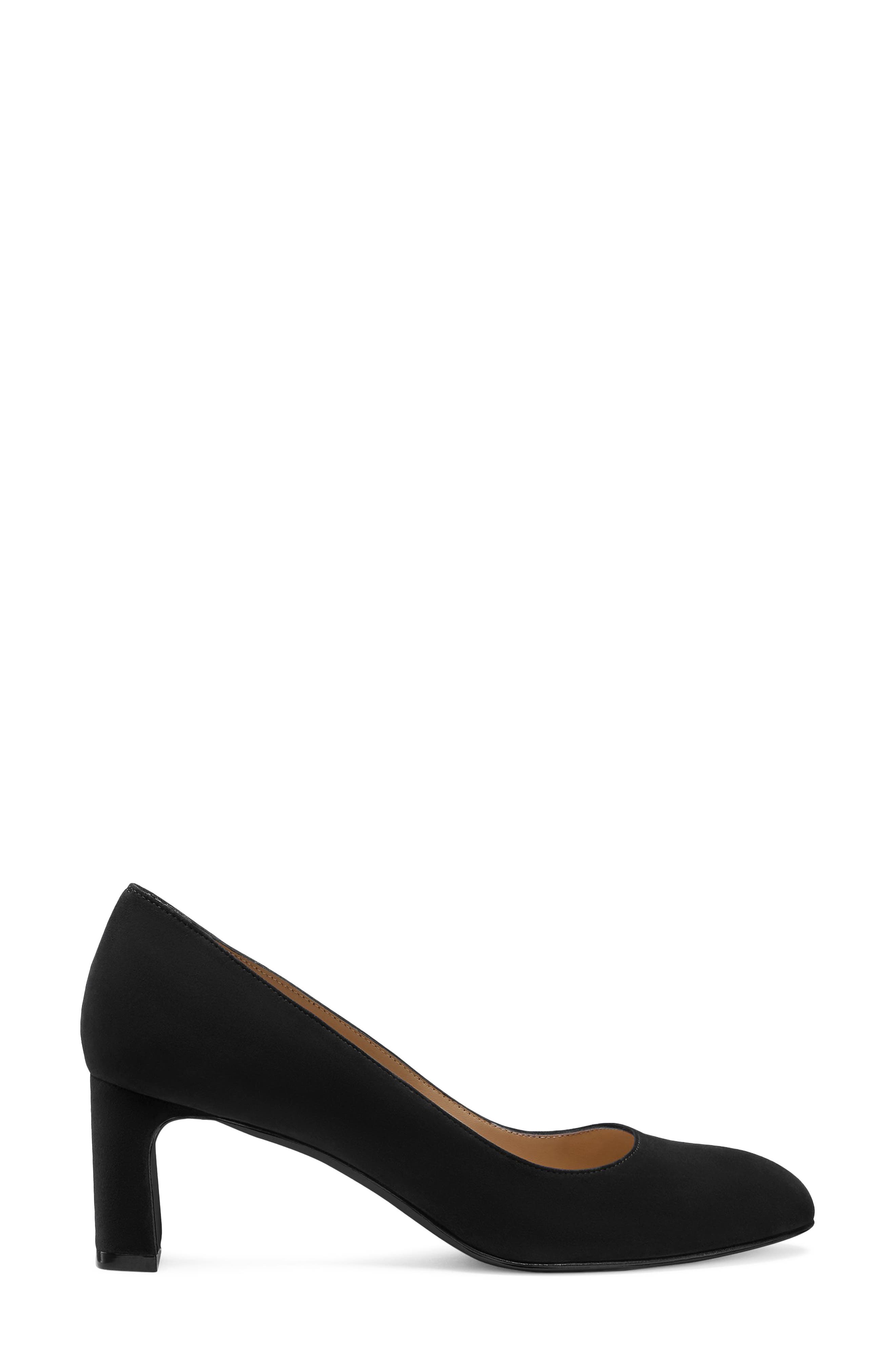 Stuart Weitzman Babette Block Heel Pump, Alternate, color, Black