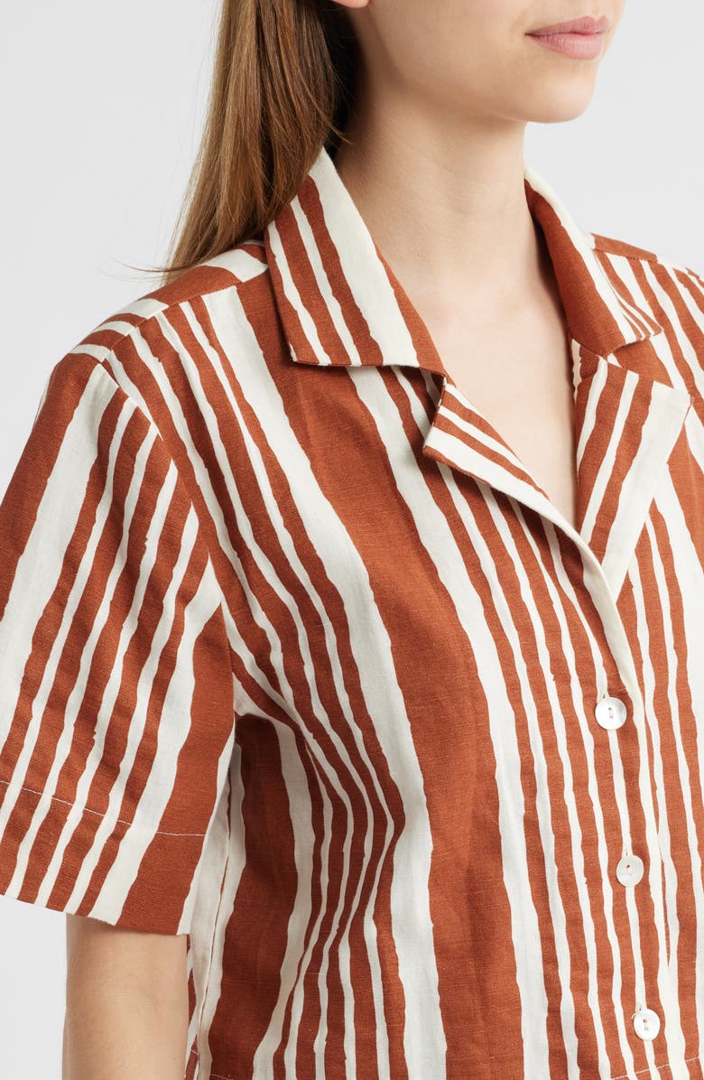 Cleobella Mizuki Stripe Woven Shirt, Alternate, color, Vecchio Stripe Print