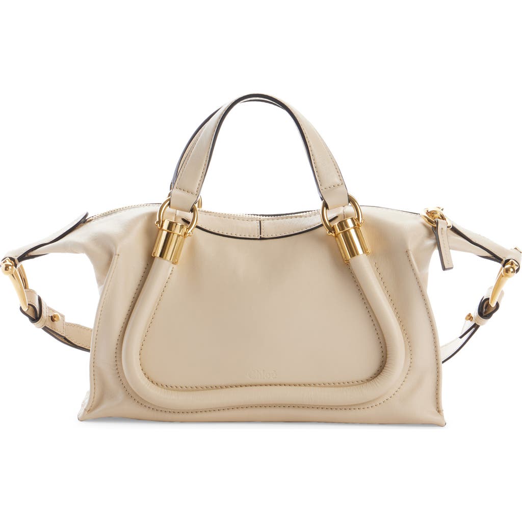 Chloé Chloe Women Ivory Leather Paraty 24 Handbag In Sweet Beige