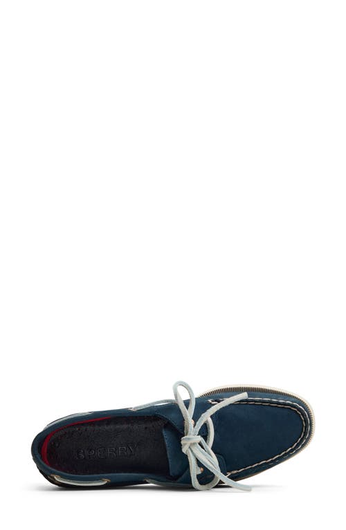 Sperry Authentic Original 2-eye Boat Shoe In Navy Leather Mix Mat