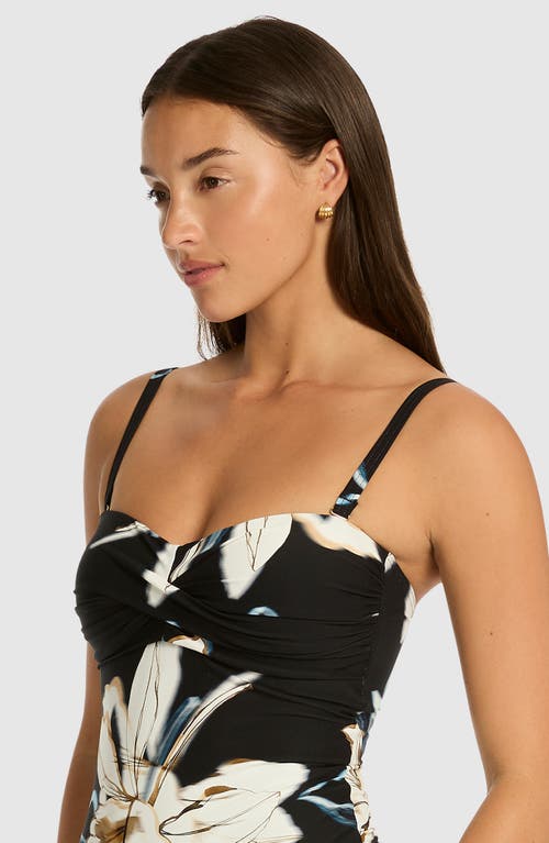 Sea Level La Luna Twist Front One-piece Swimsuit In Black