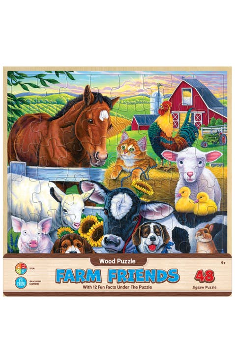 Farm Friends 48 Piece Wood Jigsaw Puzzle