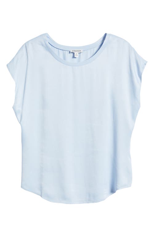 Nordstrom Dolman Sleeve Satin T-shirt In Blue Skyway