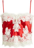 KITTENISH Eyelash Lace Satin Camisole