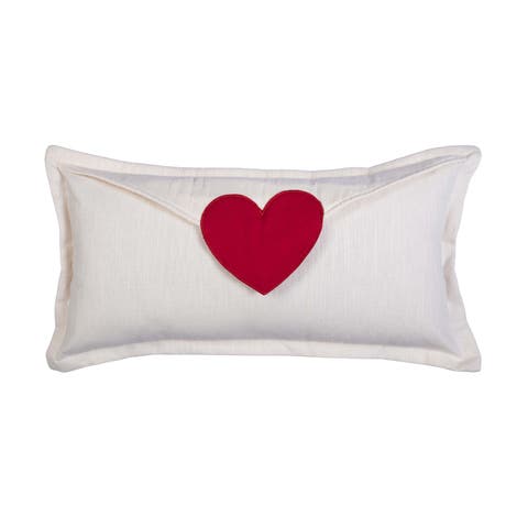 Love Letter St. Valentines Shaped Throw Pillow, 12" x 24"