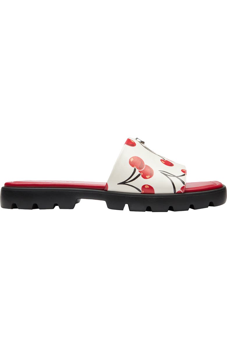 COACH Florence Cherry Print Slide Sandal, Alternate, color,