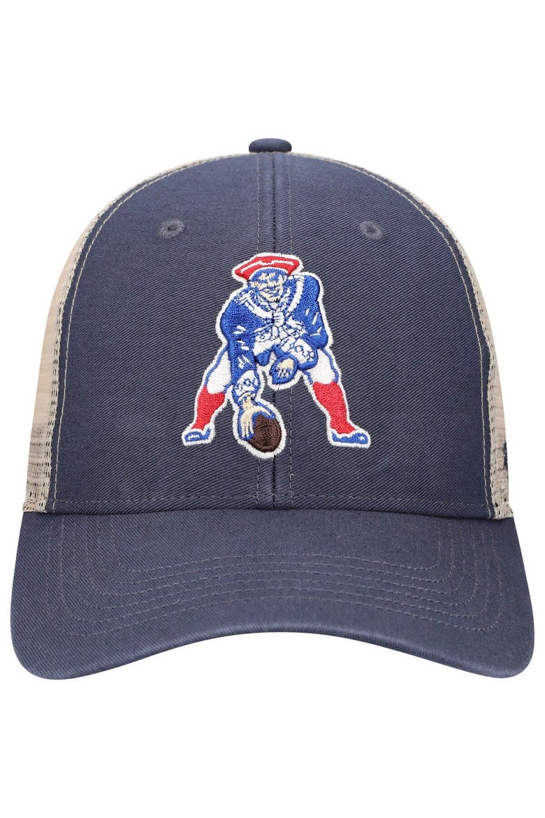 Men's '47 Navy/Natural New England Patriots Flagship MVP Snapback Hat, Alternate, color, Navy