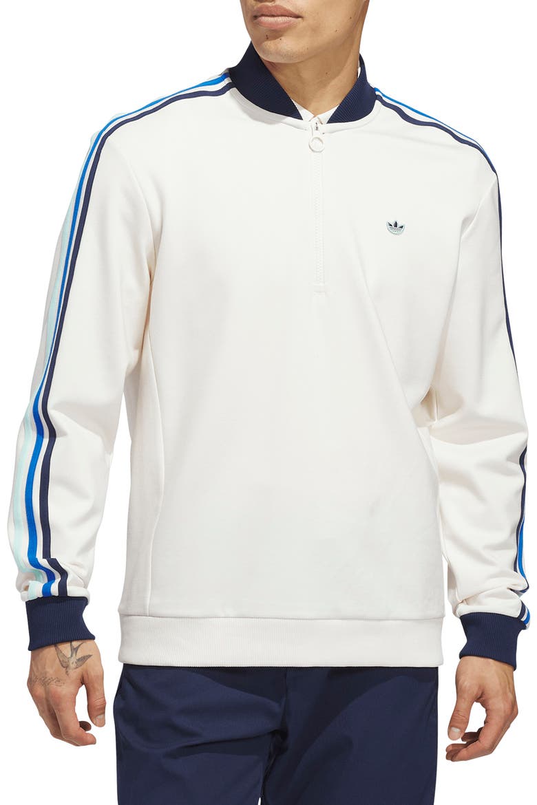 Quarter Zip Golf Sweatshirt, Main, color, CHALK WHITE/ NIGHT INDIGO